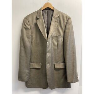 Vitali Men's Poly Blend Sport Coat Blazer Beige Size 42L 3‎ Button Jacket